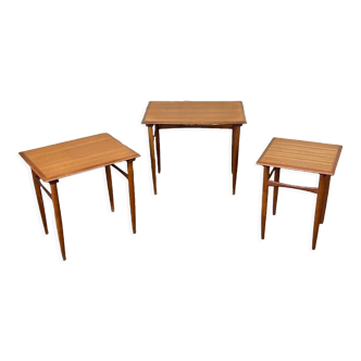 Tables gigognes en teck des années 70 des années 70 Kai Kristiansen Skovmand & Andersen Design