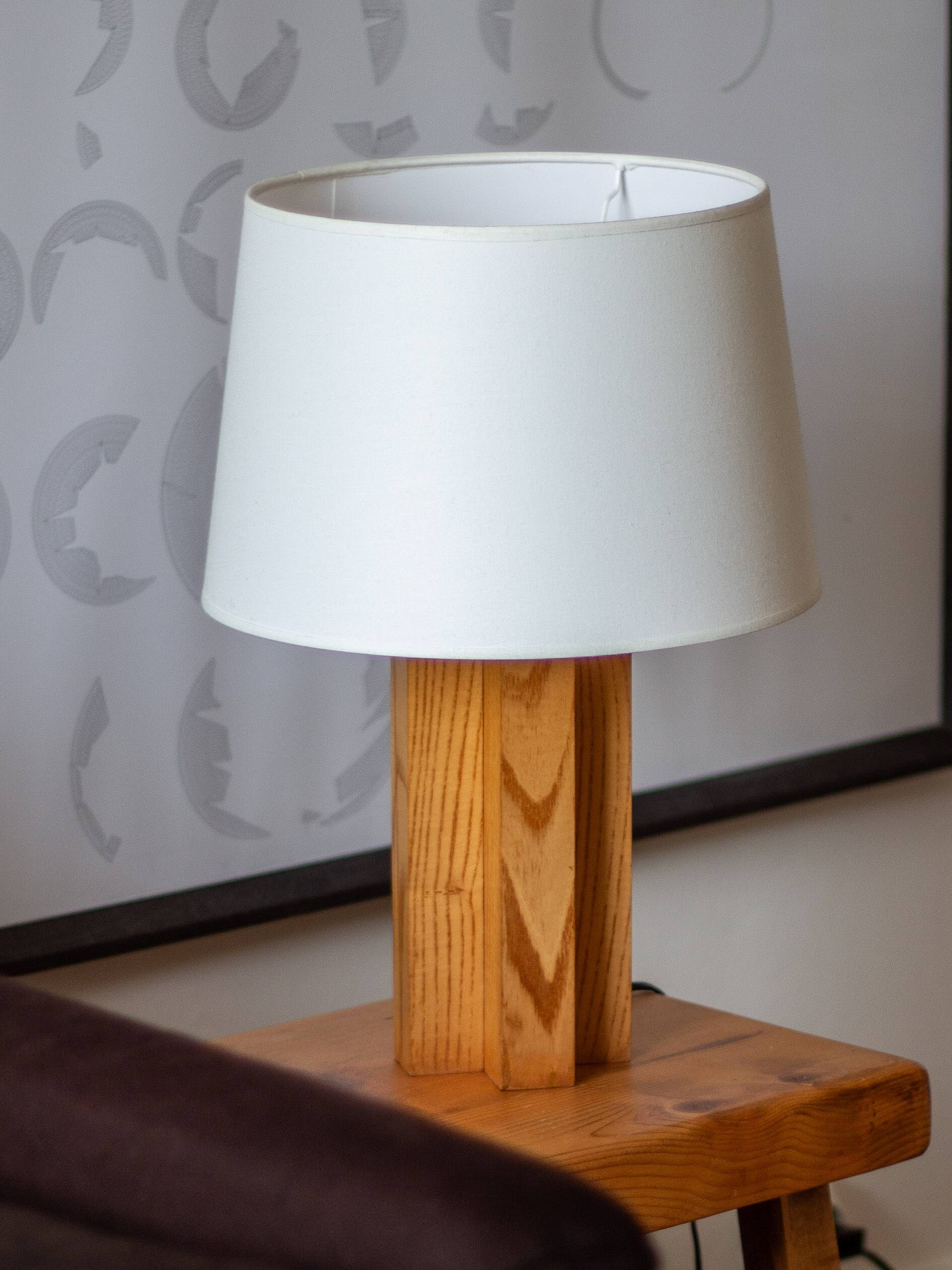 Wooden lamp base in a cross shape, 1970s-80s