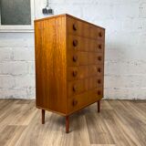 Scandinavian chest of drawers 6 drawers vintage teak, 60s