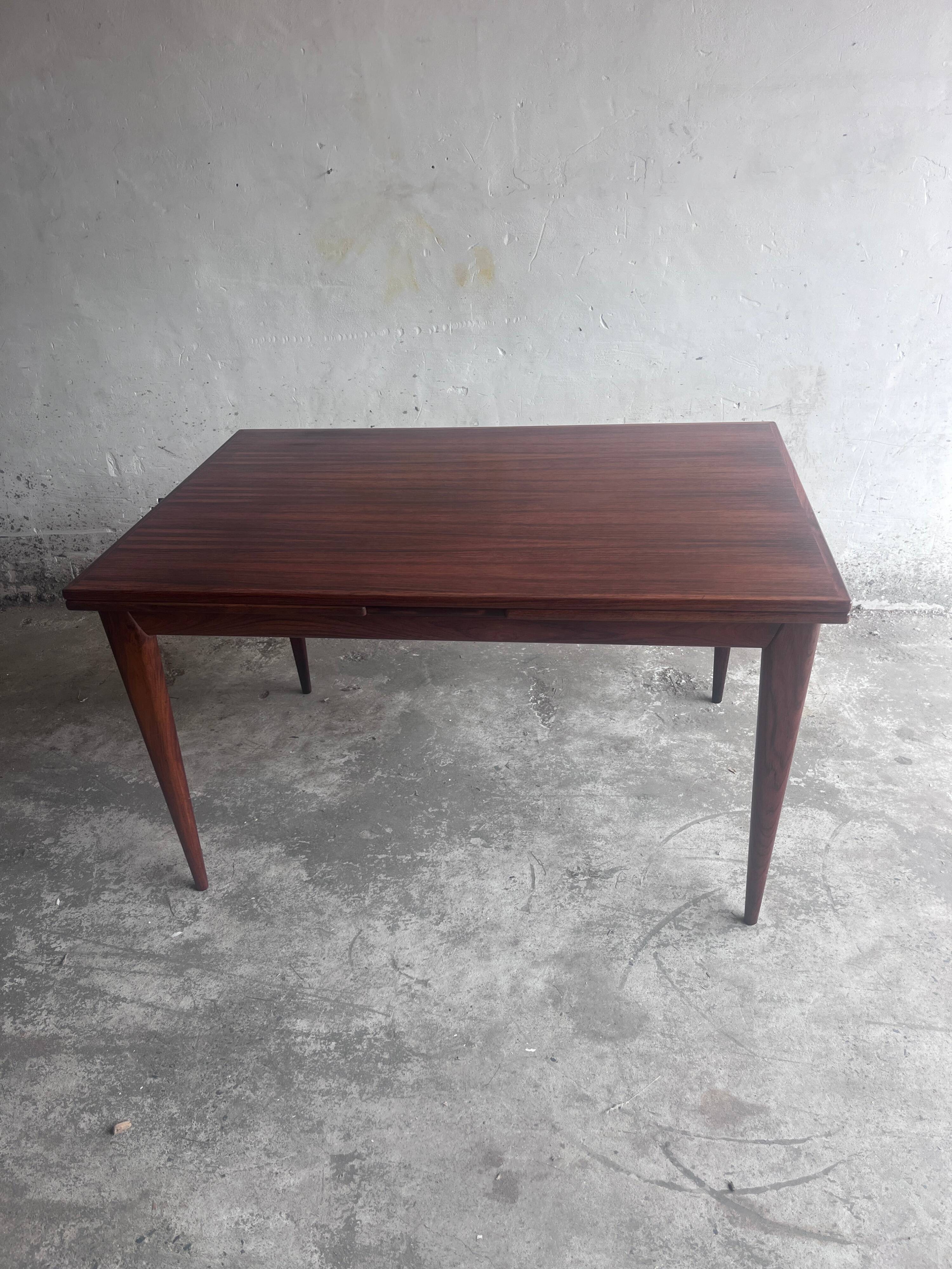 Danish extendable dining table in rosewood by Niels O. Møller, model 254, Denmark, 1960s.