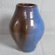 Blue and brown ceramic vase from the 1980s.