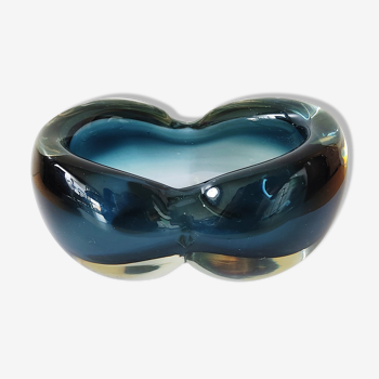 Blue-grey glass trinket bowl