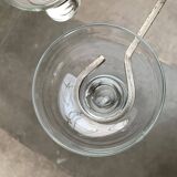 Mid-century metal and glass candle holder suspension from Denmark, 1960s.