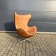 Original Fritz Hansen Egg chair from 1983 in perfect condition, new!! Rustic Cognac Camel Leather