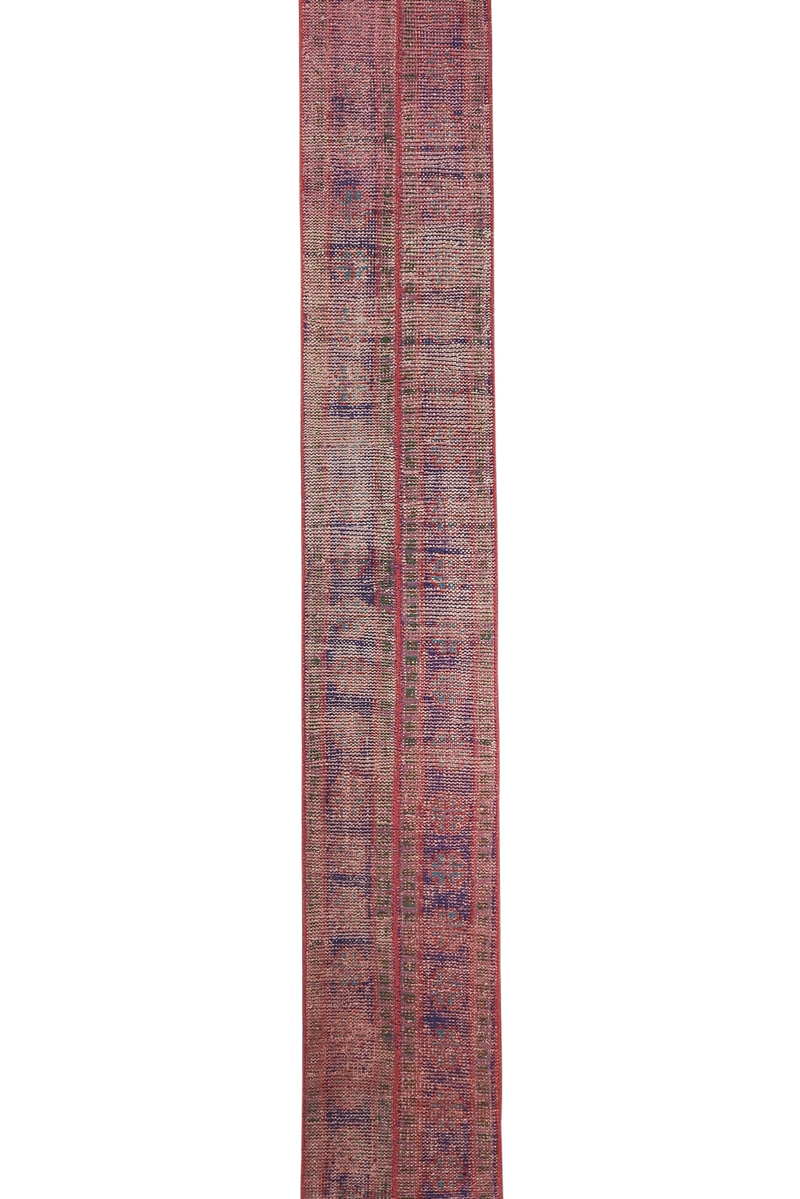 Vintage Turkish Oushak Rug Handwoven 46x373 cm