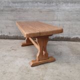 rustic brutalist oak coffee table 1950