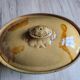 Old yellow ochre glazed terracotta terrine | Rustic pottery