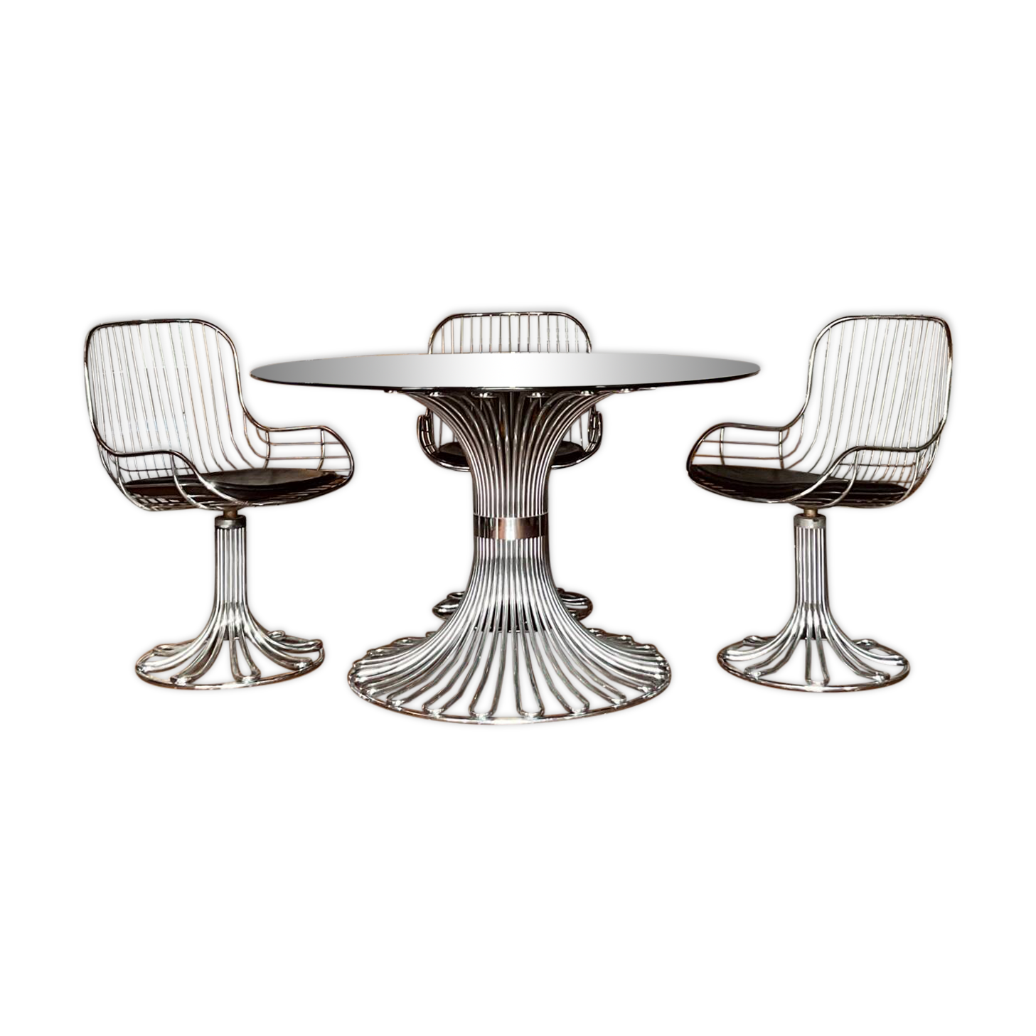 Vintage 1970s gastone rinaldi table and 4 chairs