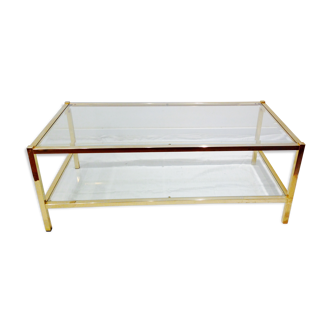 Coffee table glass and metal