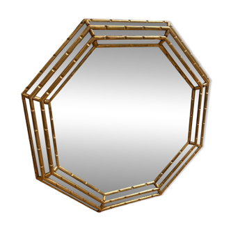Gold octagonal mirror