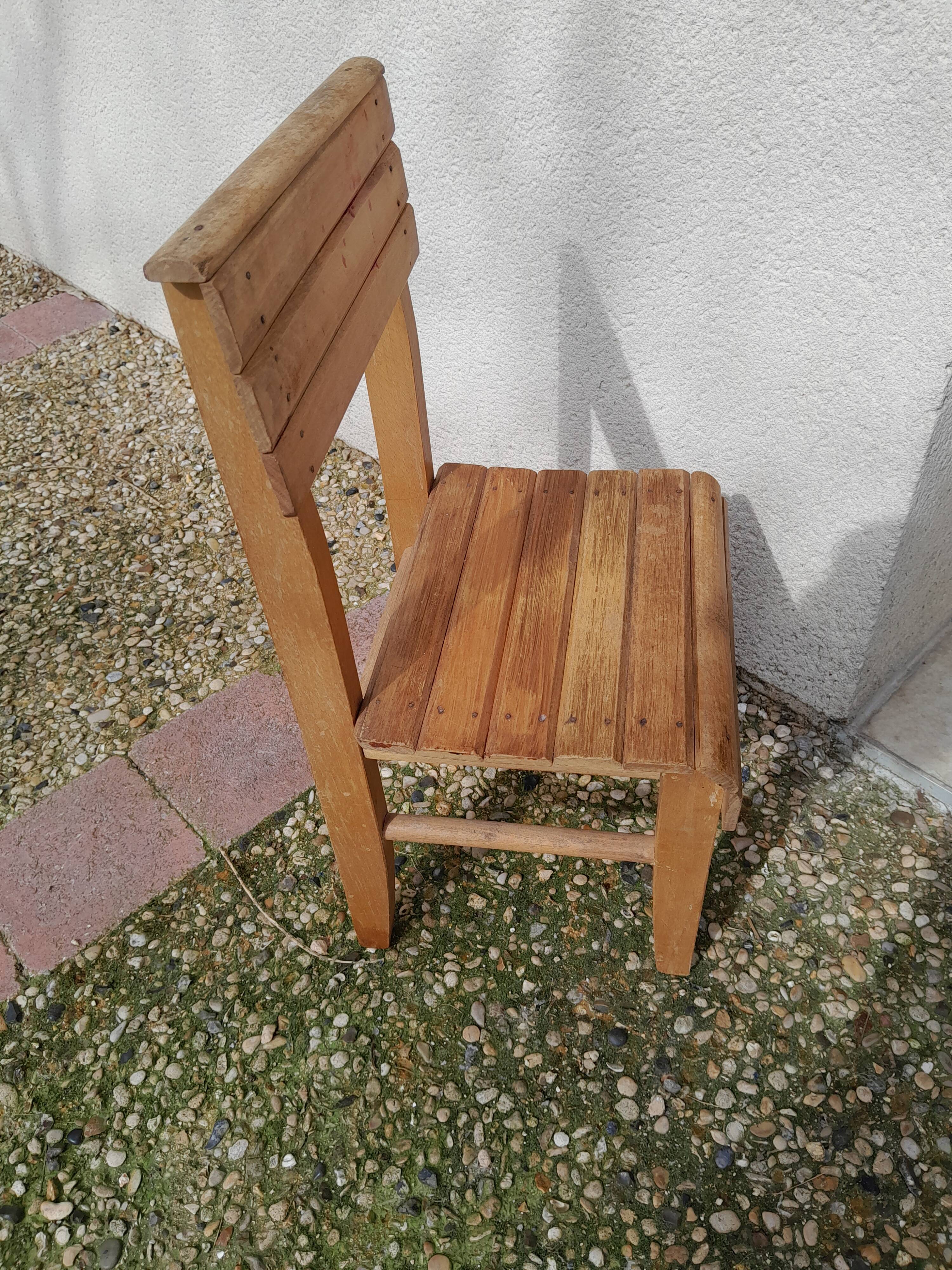 Vintage wooden children's chair from the 40s
