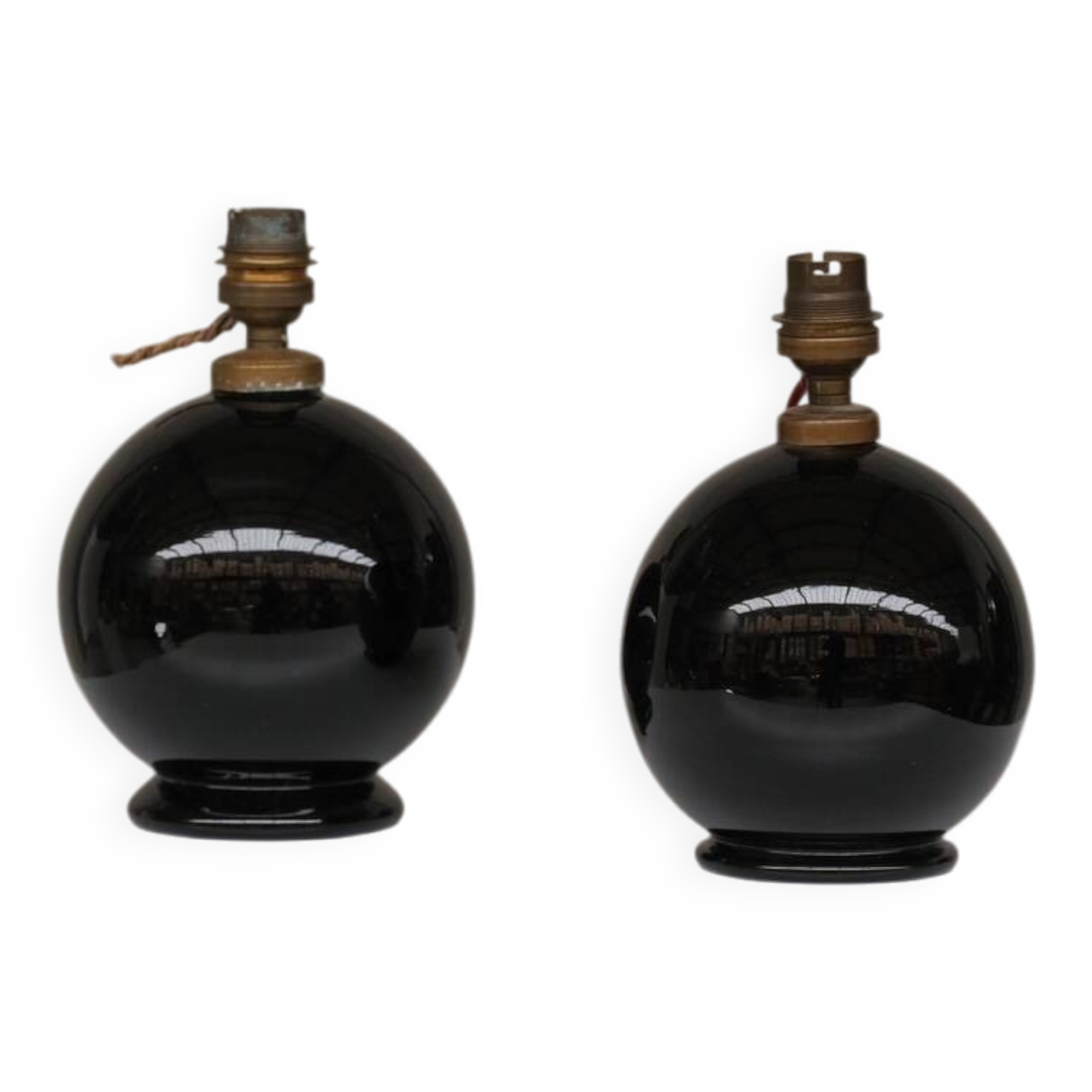 Pair of French Mid-Century Ceramic Petite Table Lamps