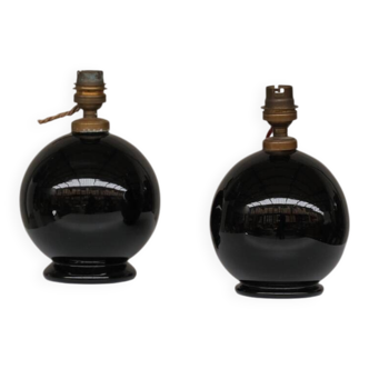 Pair of French Mid-Century Ceramic Petite Table Lamps