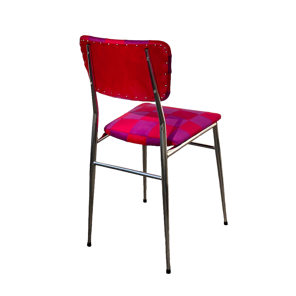 Duo of patchwork chairs checkerboard