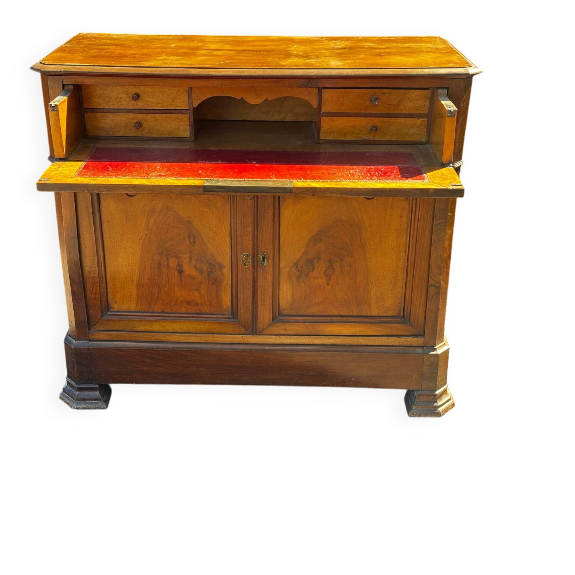 Antique drop-leaf secretary in walnut – Louis-Philippe period (19th century)