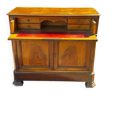 Secrétaire à abattant ancien en noyer – époque Louis-Philippe (XIXe si