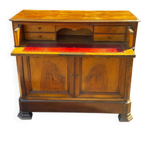 Antique drop-leaf secretary in walnut – Louis-Philippe period (19th century)