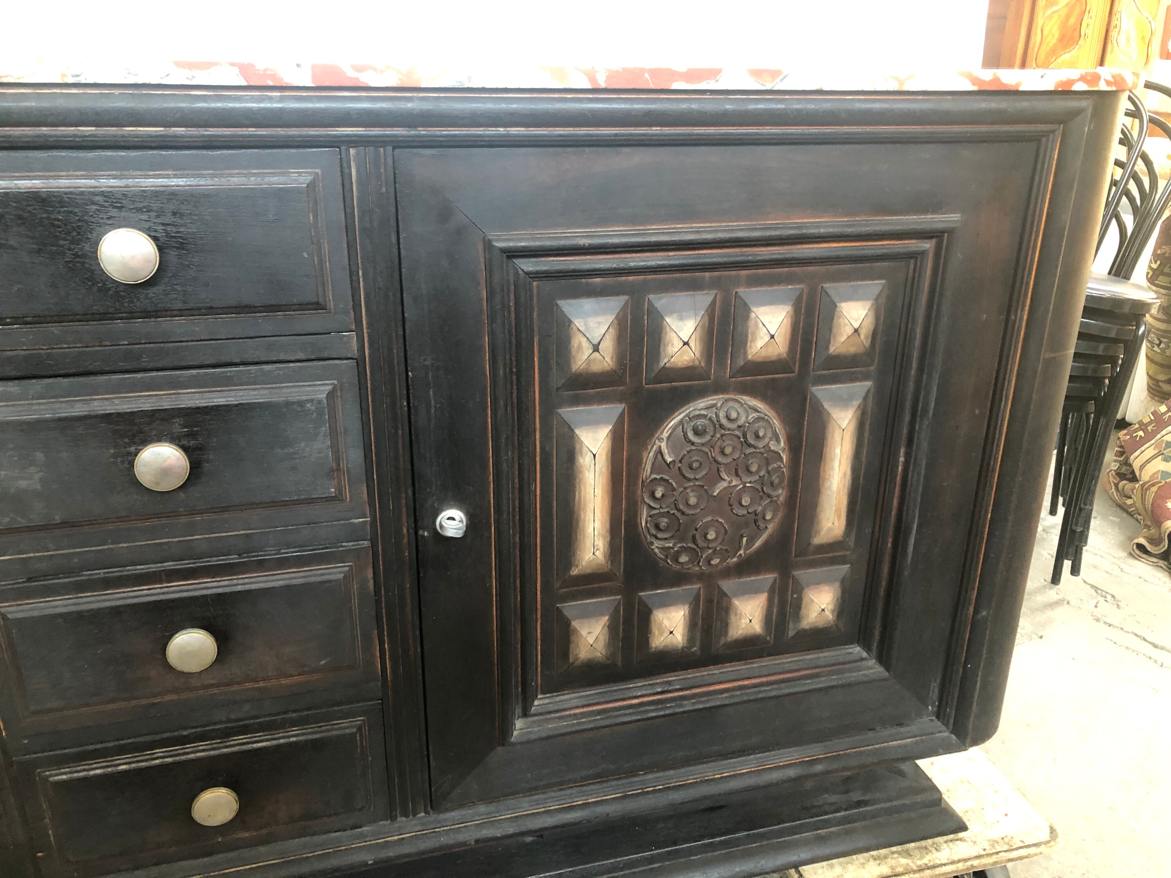 Blackened wooden sideboard of the 1950s