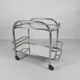 Art Deco serving trolley, chrome-plated, 1920s