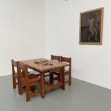 Set of table and 4 chairs, 60s mountain furniture