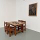 Dining table and 4 chairs, mountain furniture from the 1960s.