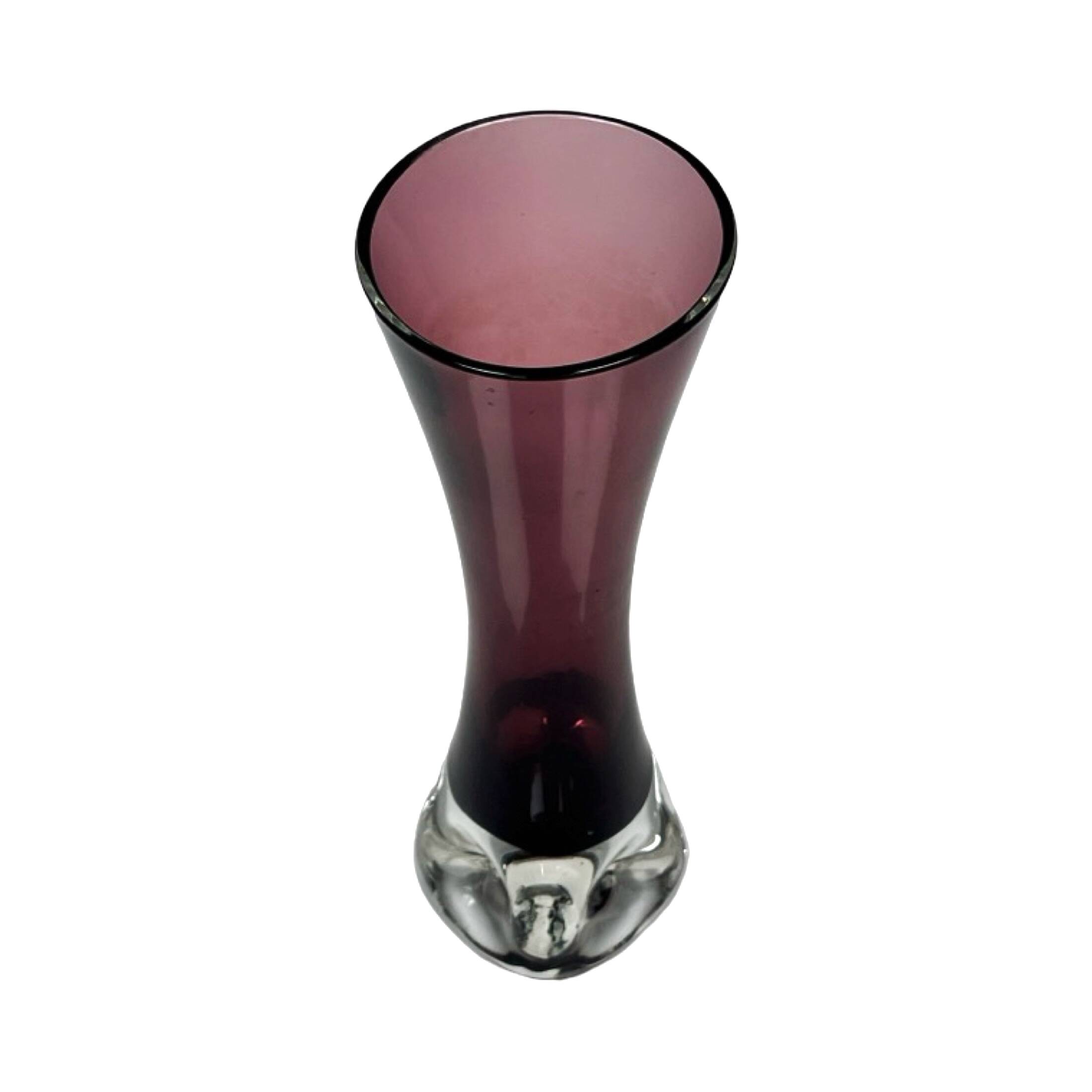 Ingrid Glashütte "Lord Nelson" burgundy vase, Germany 1960s