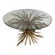 Old gold florentine wrought iron ears cofee table