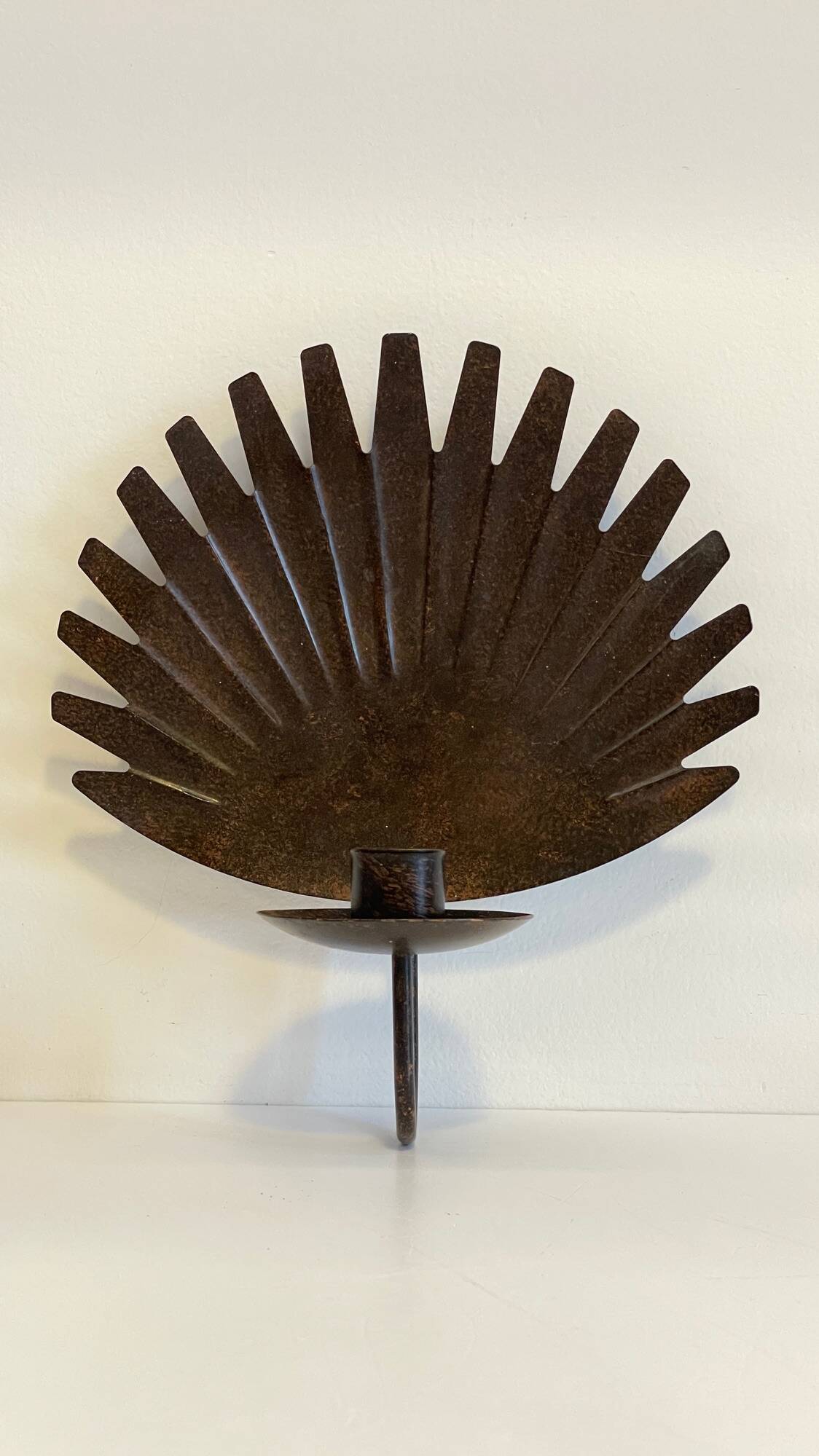 Brown patina wall candle holder