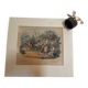 Grande gravure ancienne suisse « le départ pour la montagne »