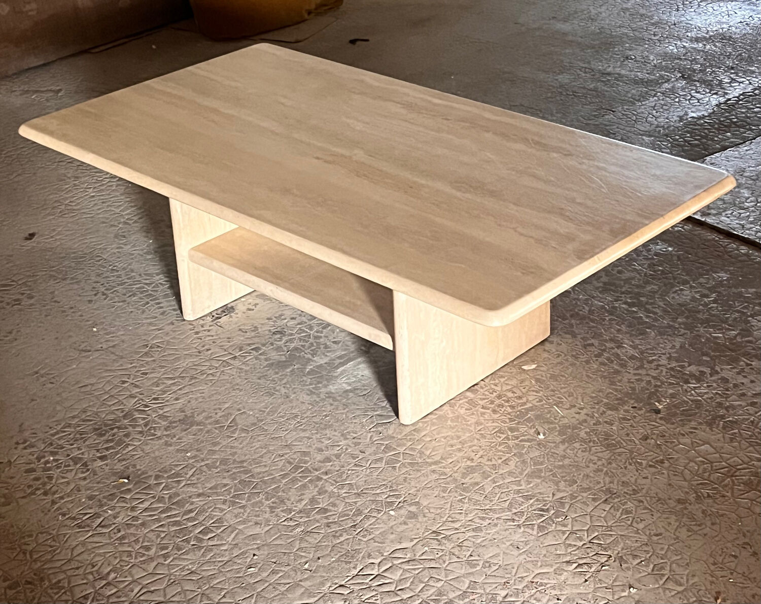 Travertine coffee table