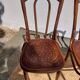 set of 3 curved wooden bistro chairs with patterns