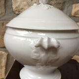 Ancient white porcelain soup tureen