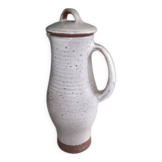 Ceramic pitcher signed by jeanne and norbert pierlot