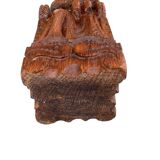 Antique solid wood sculpture statue of the Virgin and Child