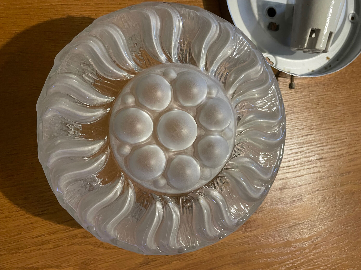 Art Deco pressed glass ceiling light Lumisec