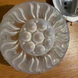 Art Deco pressed glass ceiling light Lumisec