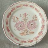 Flat plate in faience hb quimper pink*