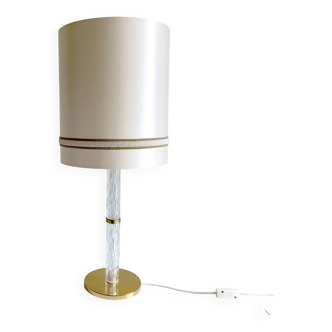Grande Lampe Vintage Verre Laiton