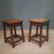 Pair of solid oak stools