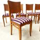 6 striped fabric chairs from the 1950s