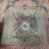 Design coffee table in glass & metal