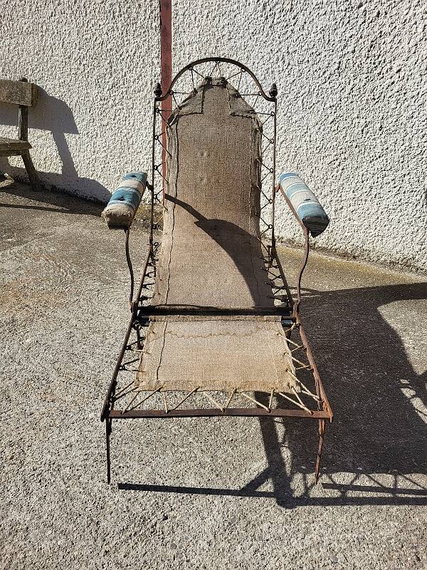 Folding camping chaise longue armchair empire of the 19th century
