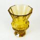 Vase Art Déco, cristal jaune, conçu par J. Hoffmann, Bohême, Tchécoslovaquie, années 1930