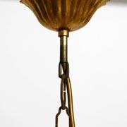 Beautiful 1970s gold-plated 5-arm tall metal chandelier by Hans Kögl