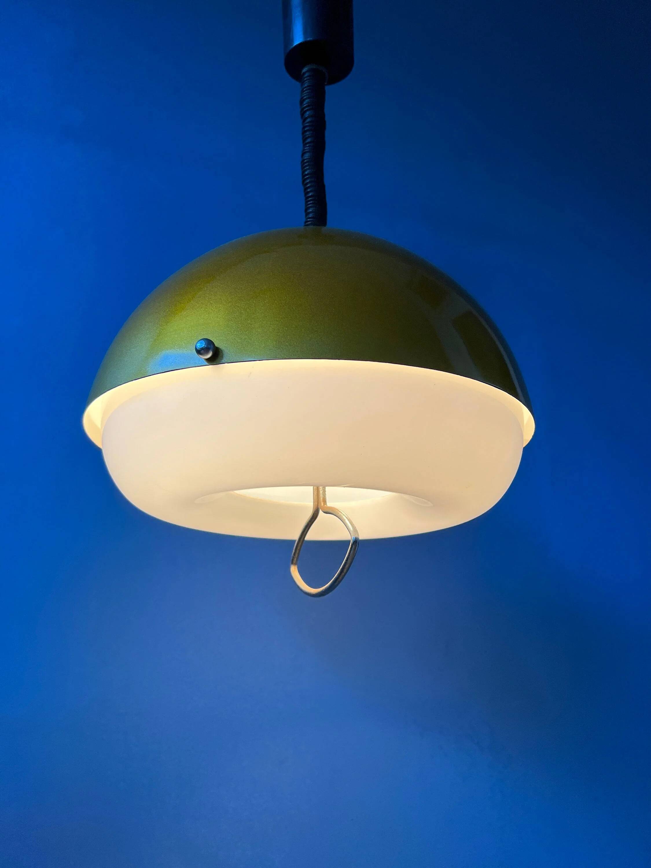 Mid-Century gold glitter suspension - Space Age pendant lamp - metallic moon light fixture