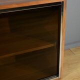 Long Glass Bookcase in Walnut, Rozaffy Style – 1960