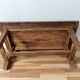 Vintage rustic coffee table in waxed wood and screen printing