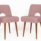 Shell chair in pink boucle, 1960s