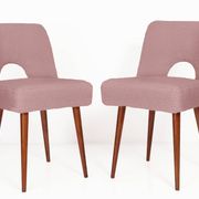 Chaise coquille en bouclé rose, années 1960