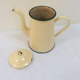 Old pale yellow enamel coffee pot
